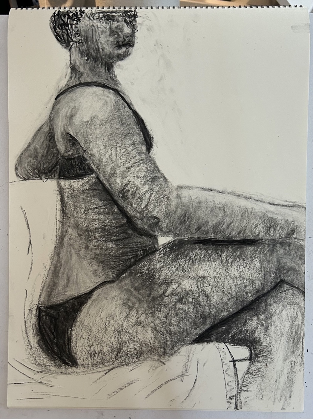 Figure Drawing, charcoal, Winter 2024