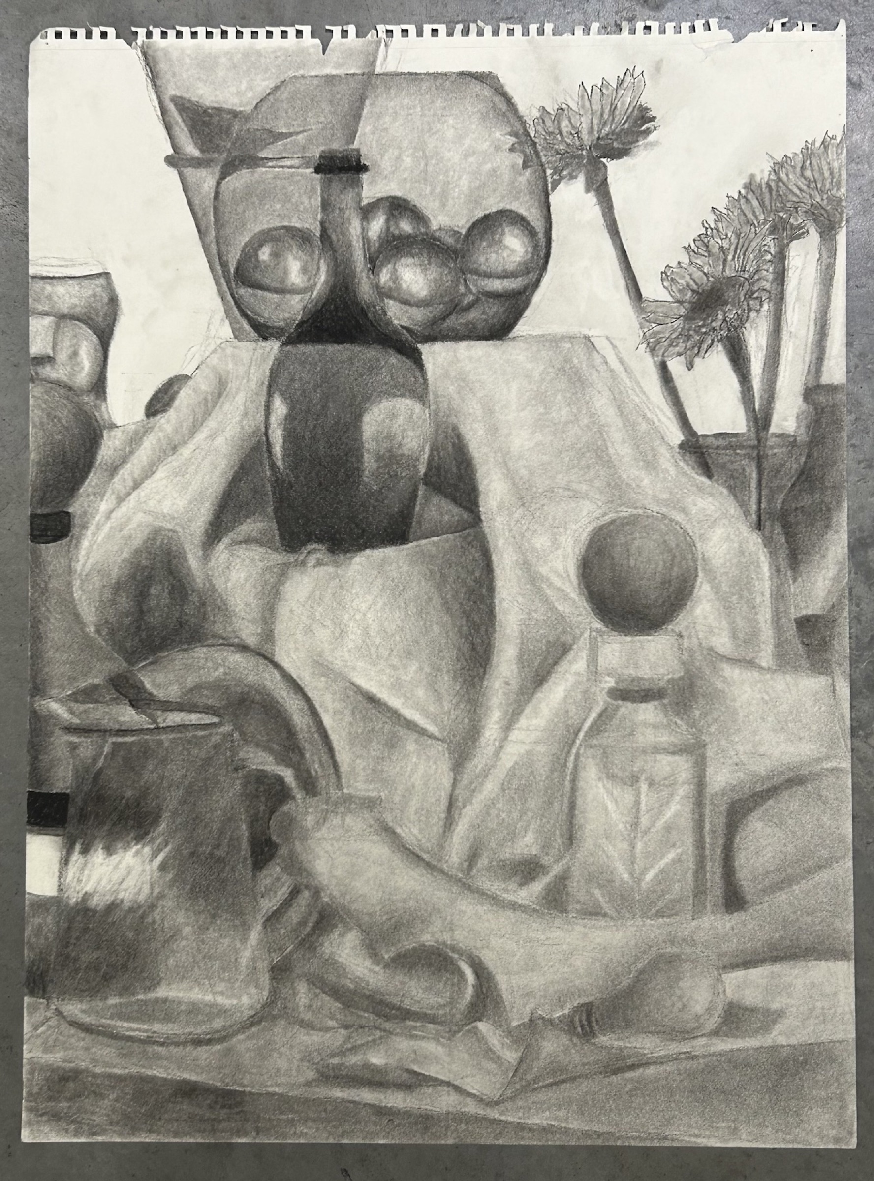 Still Life, charcoal, Winter 2024